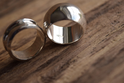 Wide Sterling Silver Band Ring - You Pick Your Style