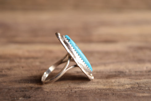 Long and Thin Turquoise Ring Size 6.5