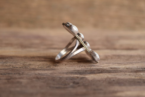 Size 8 1/4 Mother of Pearl Cluster Ring