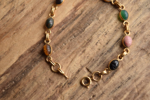 Tiny Scarab Bracelet 12 K GF
