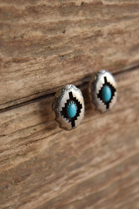 Southwestern Shadowbox Turquoise Earrings