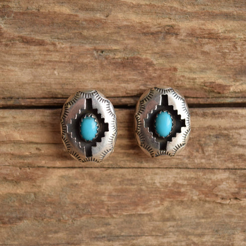 Southwestern Shadowbox Turquoise Earrings