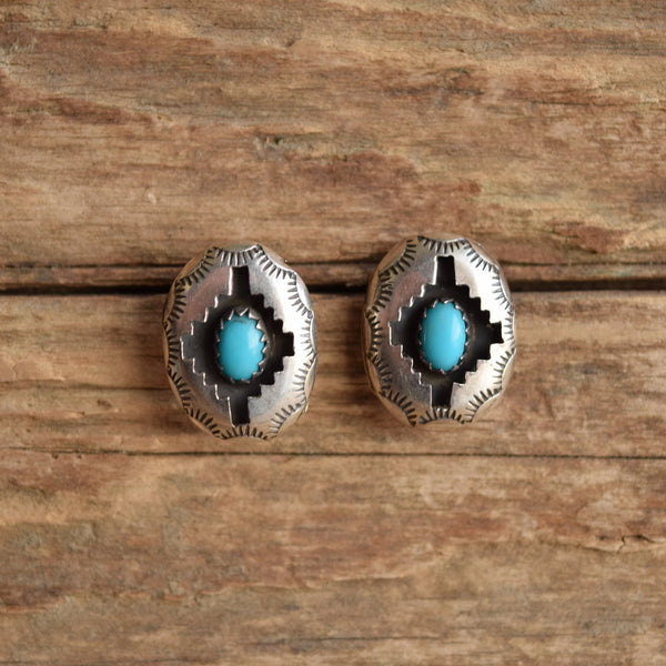 Southwestern Shadowbox Turquoise Earrings