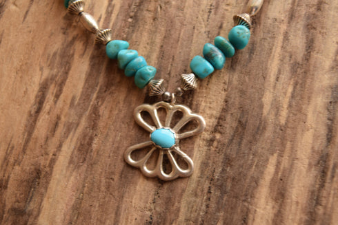 Sand Cast Turquoise Necklace