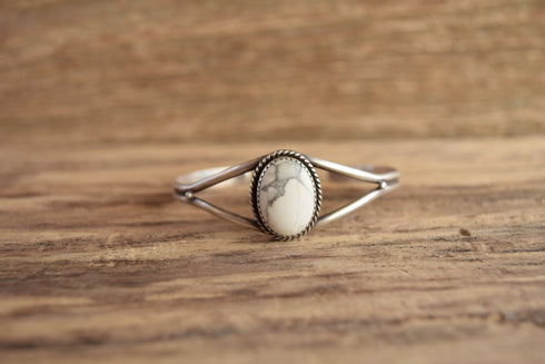 Howlite Sterling Silver Native Cuff