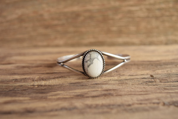 Howlite Sterling Silver Native Cuff