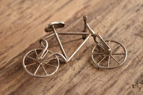 Novelty Bicycle Brooch - Sterling Silver