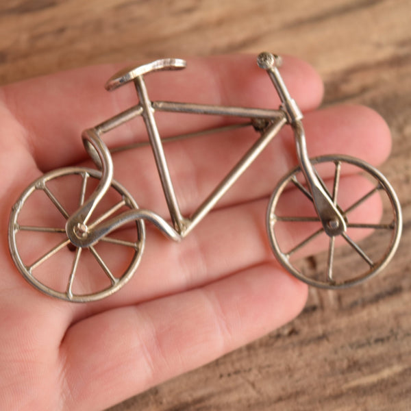 Novelty Bicycle Brooch - Sterling Silver