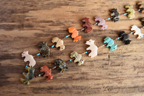 Carved Bison Buffalo Fetish Necklace