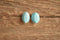 Sky Blue Oval Stud Earrings