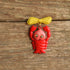Plastic Heart Lobster Dangle Brooch