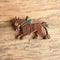 Carved Wooden Vintage Horse Brooch