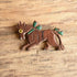 Carved Wooden Vintage Horse Brooch