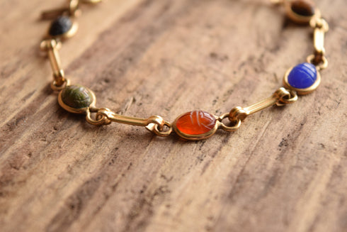 Tiny Scarab Bracelet 12 K GF - Alice Caviness