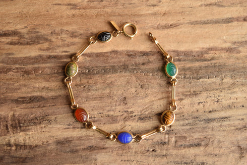 Tiny Scarab Bracelet 12 K GF - Alice Caviness
