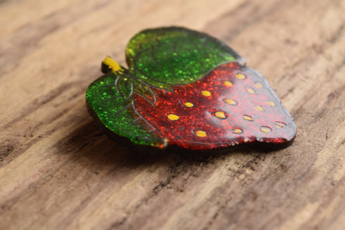 Glitter Strawberry Brooch