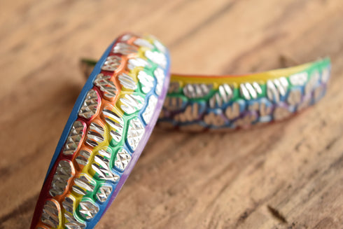 Rainbow Faux Hoop Earrings