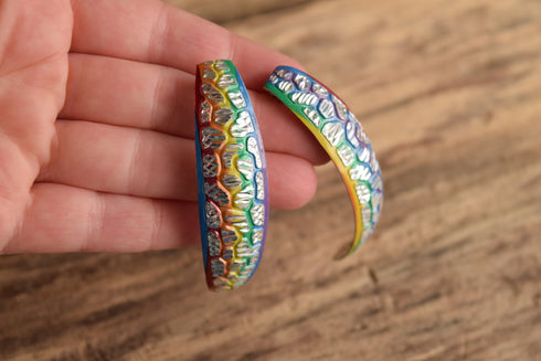 Rainbow Faux Hoop Earrings