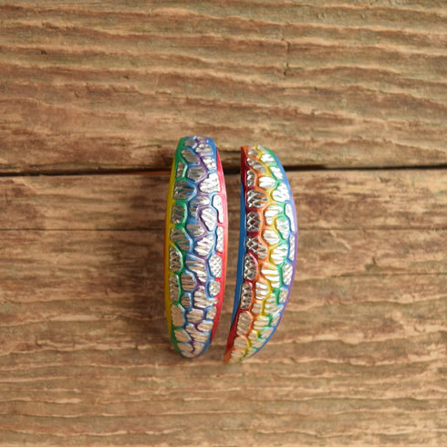 Rainbow faux Hoop Aluminum earrings