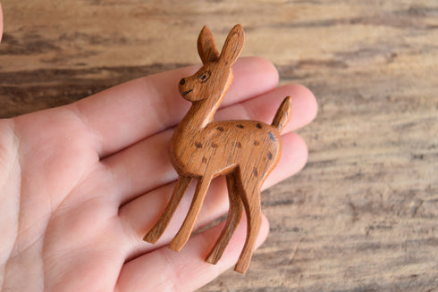 Wood Fawn Brooch