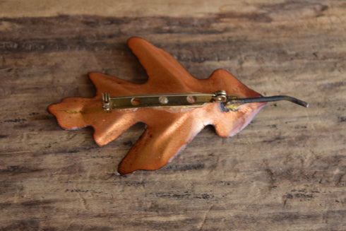 White Oak Leaf Brooch