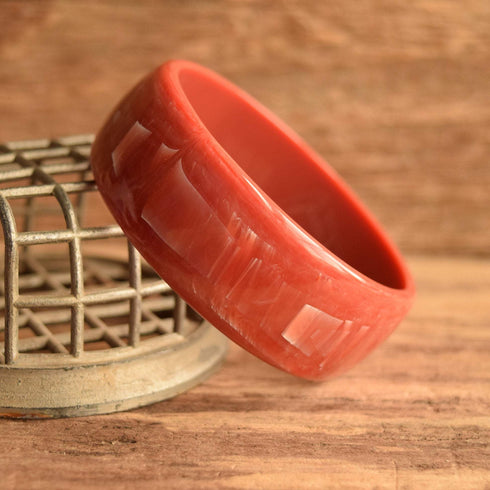 Blood Orange, Dark Coral Plastic Bangle
