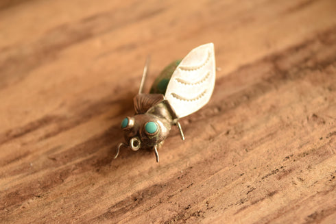 Turquoise Cicada Brooch