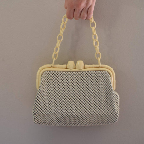 1940's Bamboo Clasp Whiting and Davis Alumesh Bag
