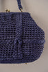 Blue Raffia Vintage Handbag by Walborg
