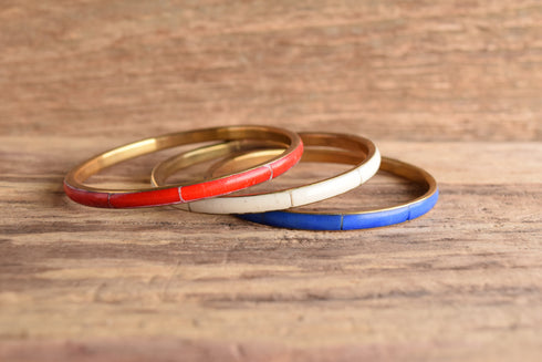 Red White & Blue Bangle Set