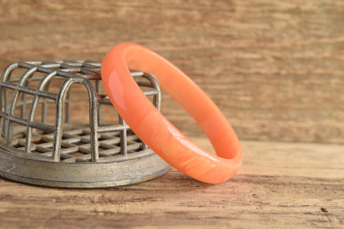 Peach Pink Bakelite Bangle