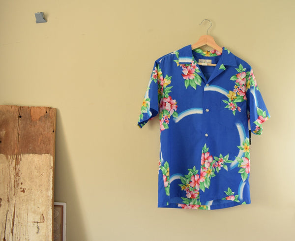 Blue Hawaiian Shirt - Medium