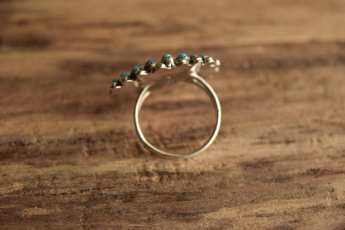 Turquoise Cluster Ring - Size 10 Signed Native Ring