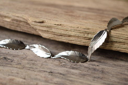 Silver Toned Feather Bracelet