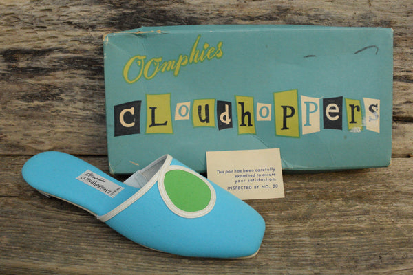 Slip on Mod Shoes - Size 7.5N - Cloudhoppers - 60s Blue slip on heels