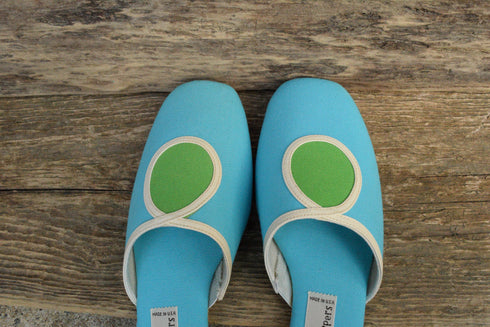 Slip on Mod Shoes - Size 7.5N - Cloudhoppers - 60s Blue slip on heels