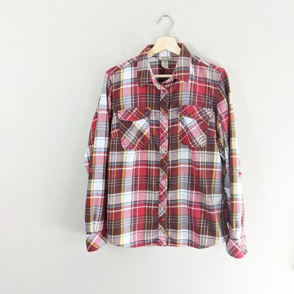 Duluth Trading Co Red Plaid Flannel - Medium