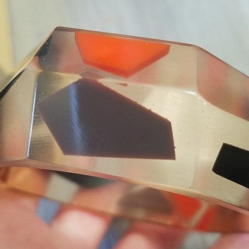 Geometric Orange and Black Bangle