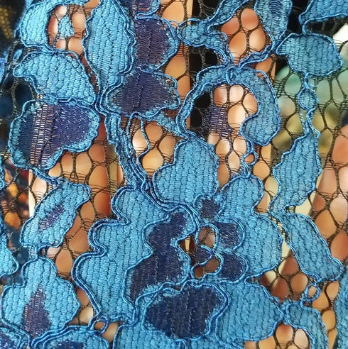 Nanette Lepore Blue Black Lace Dress Picasso Moon