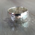 Wide Hammered Silver Band Ring - Size 9.5
