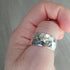 Wide Hammered Silver Band Ring - Size 9.5