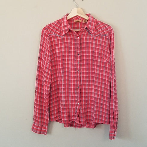 Ladies Western Plaid Wrangler Shirt