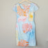 Blue Molly Bracken Dress with Crane and tropical leaves