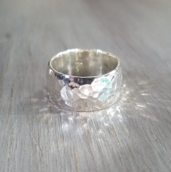 Silpada wide band hammered silver ring size 9.5