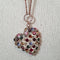 Betsey Johnson Clear Plastic Rhinestone Heart Necklace