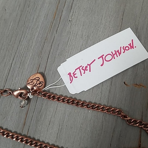 Betsey Johnson Clear Plastic Rhinestone Heart Necklace