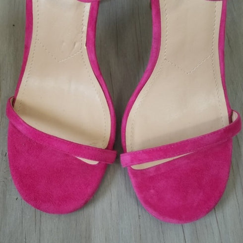 Pink suede strappy heels Charles by charles david