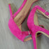 Pink suede strappy heels Charles by charles david