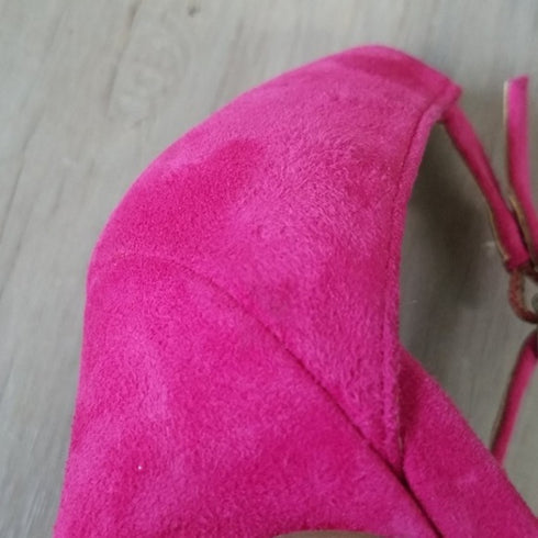 Pink suede strappy heels Charles by charles david