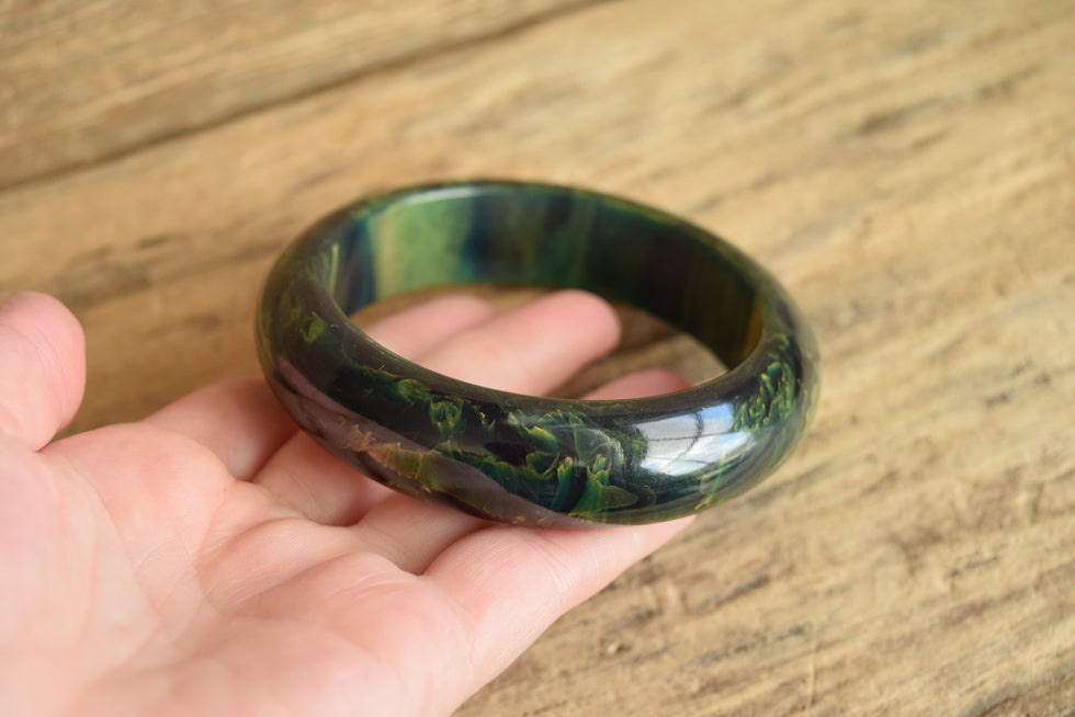 Vintage Blue Moon Bakelite Bangle - Shop Bakelite with YournNonce